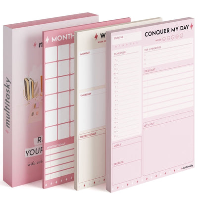 Conquer My Day Planner Sheets (Daily, Weekly & Monthly - A5 Planner Refills, Loose Leaf, 6-Month Supply) by Multitasky