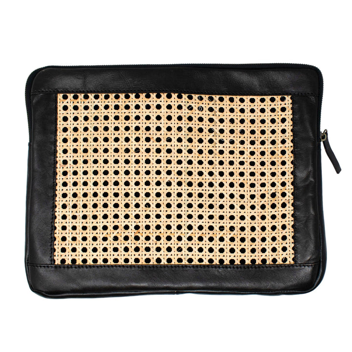 Crew Cane and Leather Laptop Case by POPPY + SAGE