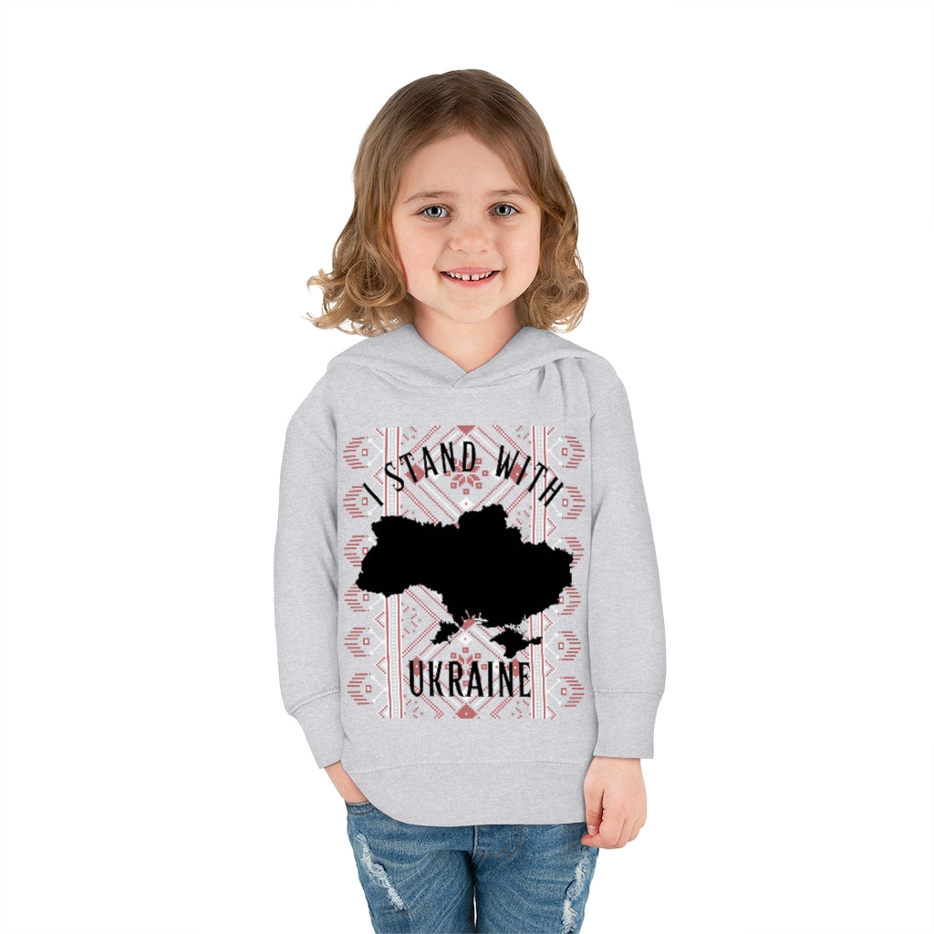 'I STAND WITH UKRAINE' WITH VISHIVANKA Toddler Pullover Fleece Hoodie