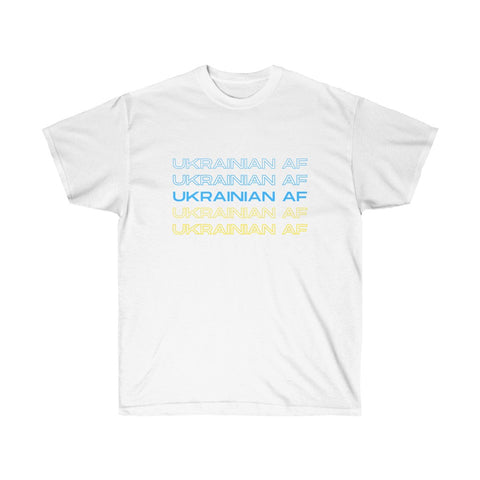 'UKRAINIAN AF' UNISEX COTTON TEE
