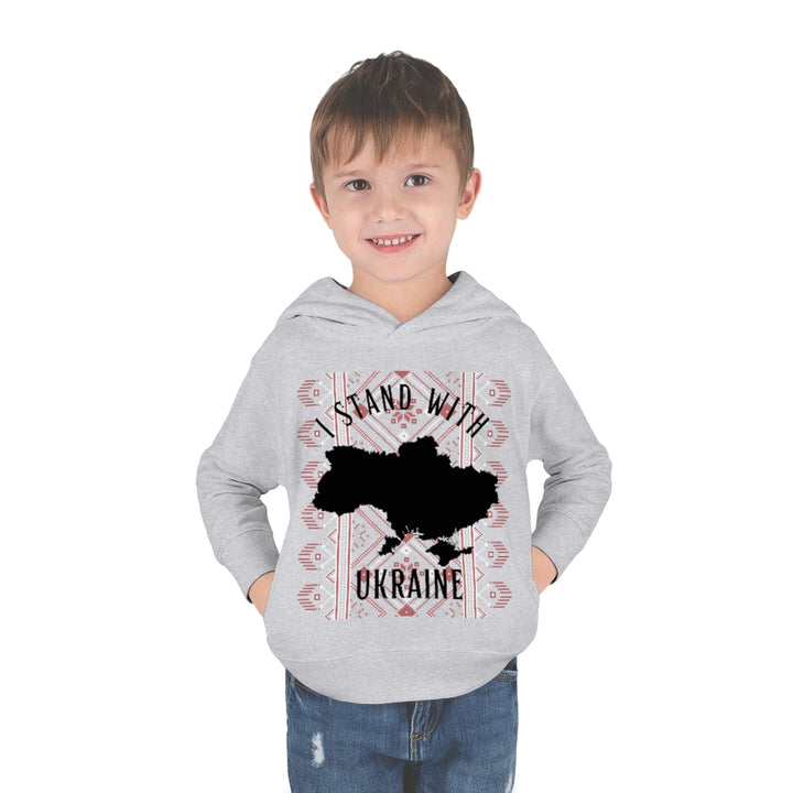 'I STAND WITH UKRAINE' WITH VISHIVANKA Toddler Pullover Fleece Hoodie