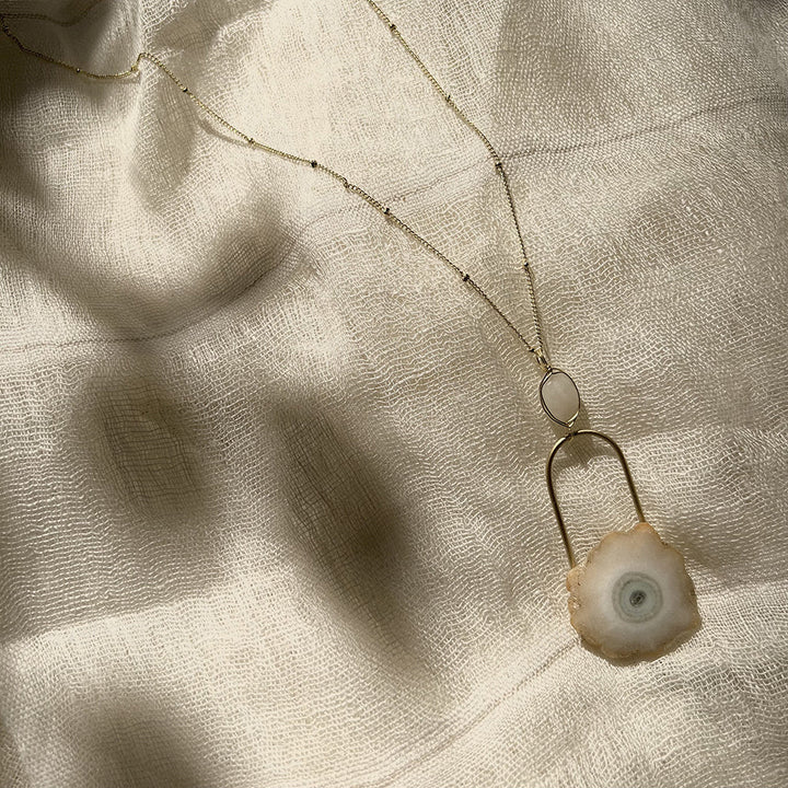 Solar Quartz Eye Necklace by SLATE + SALT