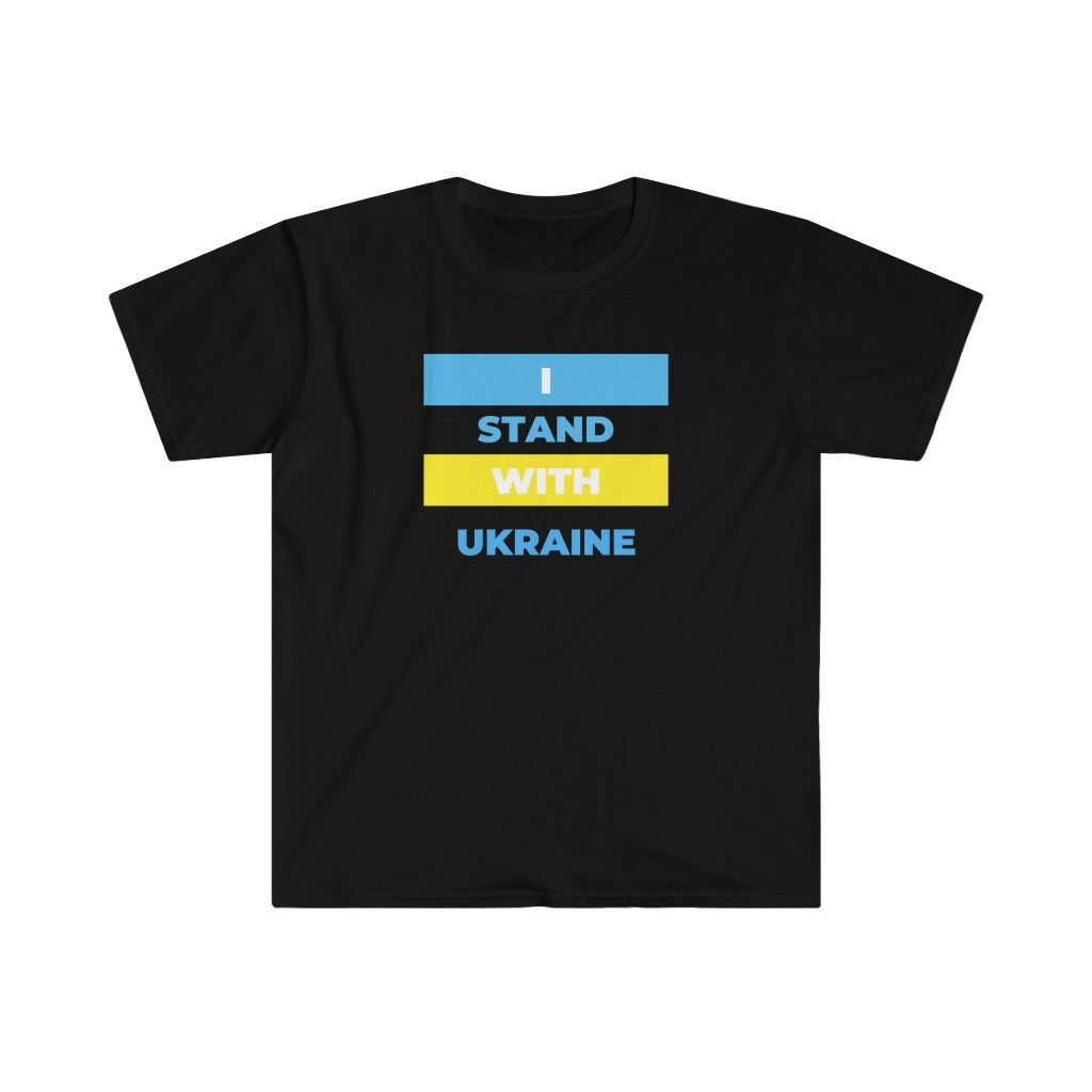 'I Stand With Ukraine' With Blocks Unisex Softstyle T-Shirt