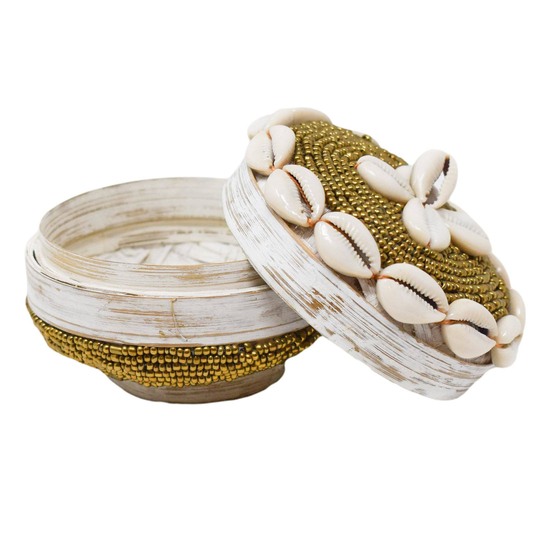 Gili Shell Bowl with Lid - Gold by POPPY + SAGE