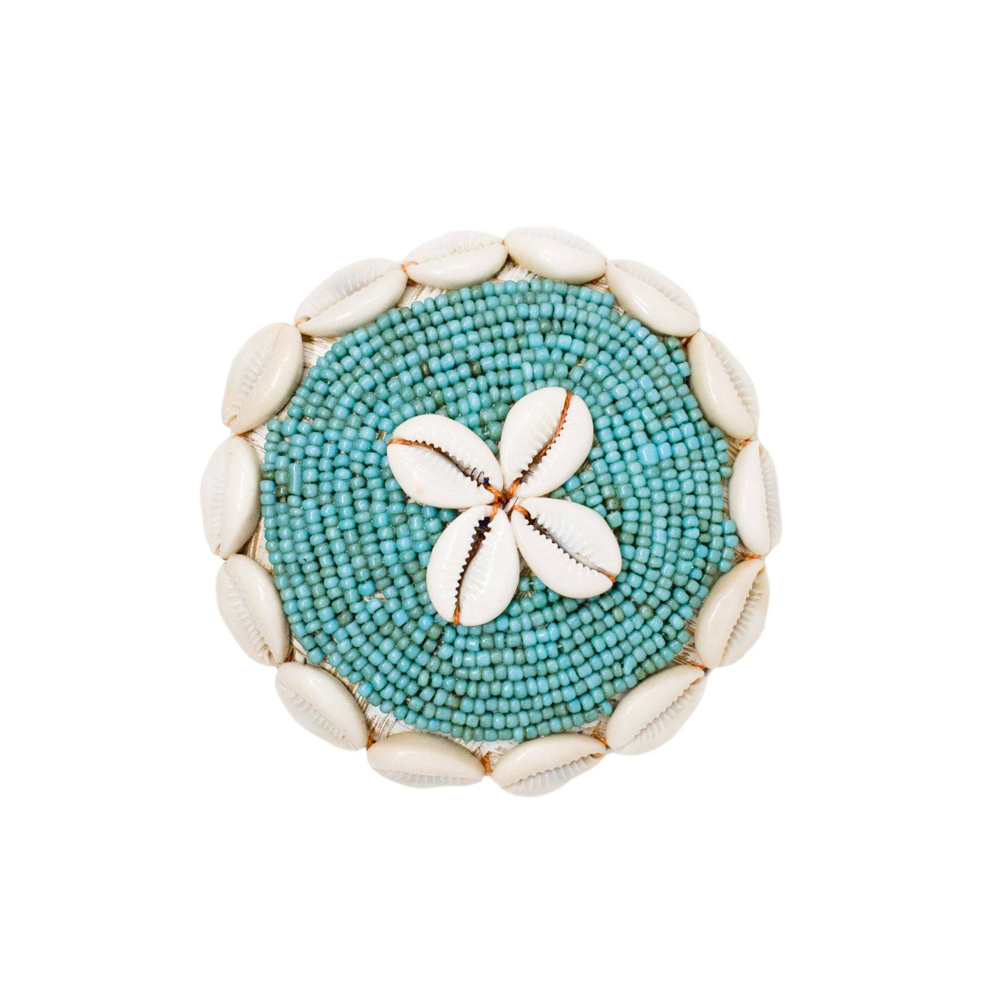 Gili Shell Bowl with Lid - Turquoise by POPPY + SAGE