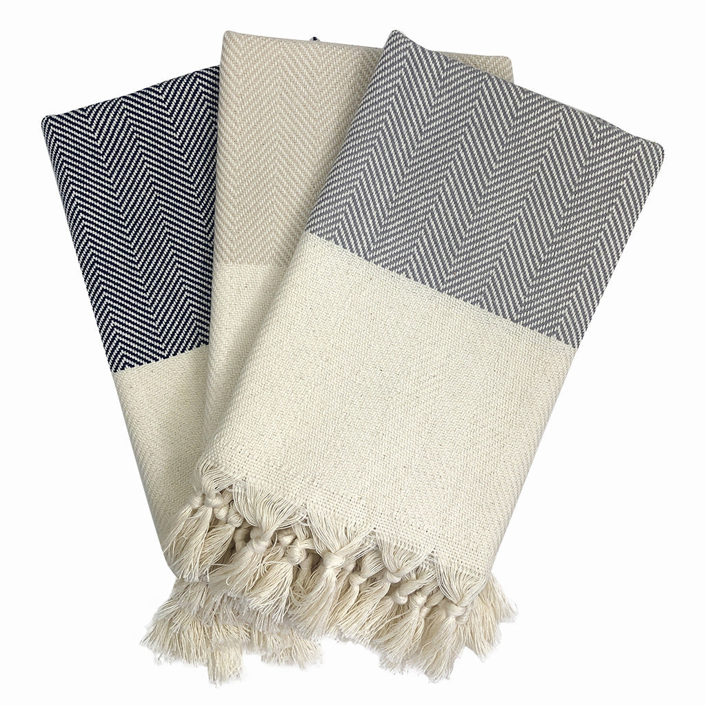 Herringbone Turkish Hand Towel by SLATE + SALT