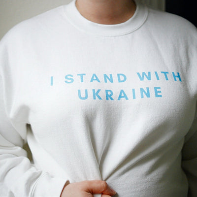 'I Stand With Ukraine' With Map Unisex Crewneck Sweatshirt
