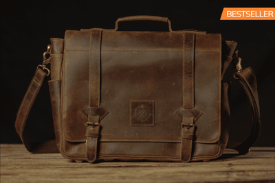 The “Lewis” Buffalo Leather Messenger Bag by Vintage Gentlemen