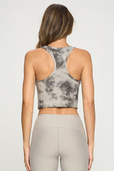 Kendall - Paloma Tie Dye Smudge Compression Crop Tank by EVCR