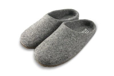 Kyrgies Wool Slippers with All Natural Sole - Low Back - Gray Men's by Kyrgies