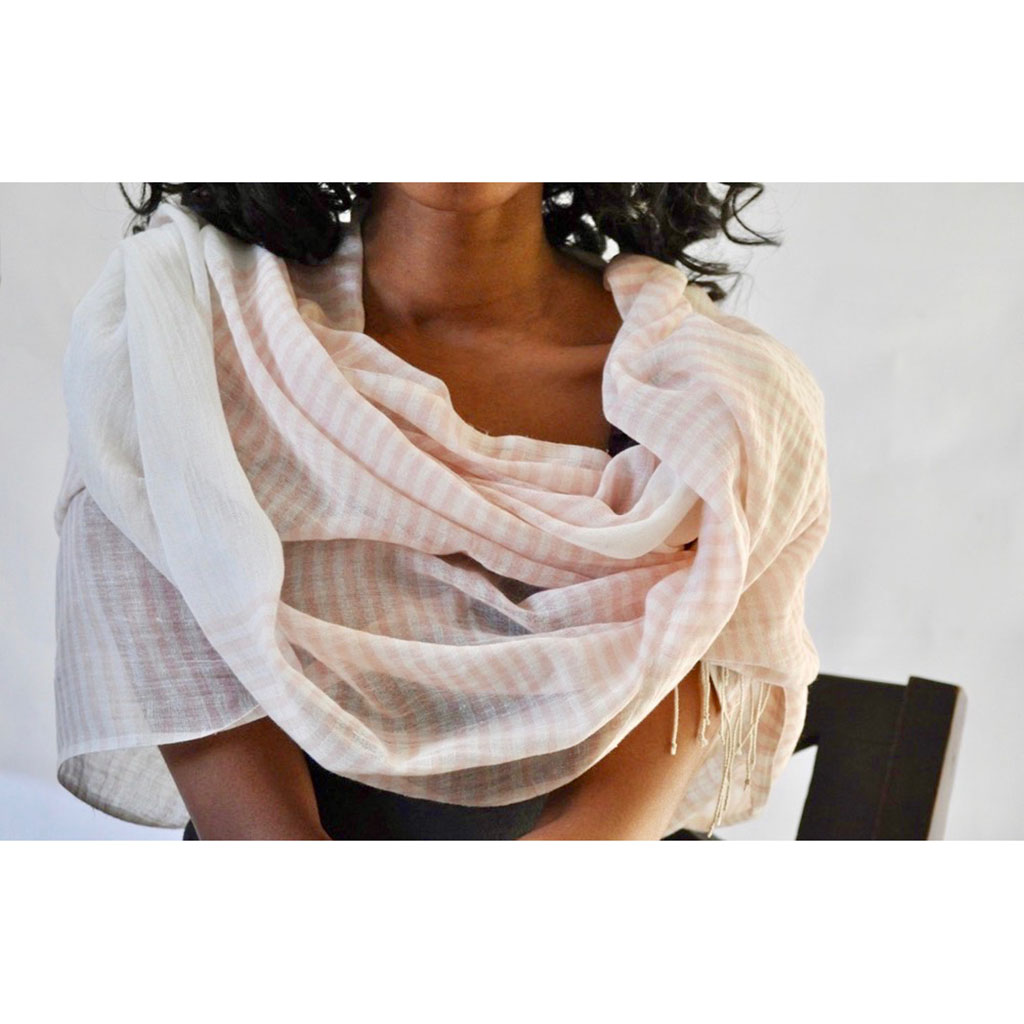 Airy Cotton Stripe Scarf by SLATE + SALT