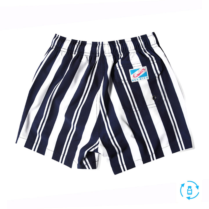 Navy Stripes - Kids Swim Trunks by Bermies Swimwear