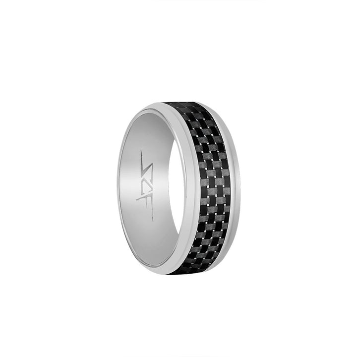 ●SLATE● Real Carbon Fiber Ring (SILVER) by Simply Carbon Fiber