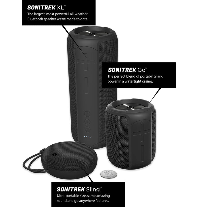 Sonitrek Go XL Smart Bluetooth 5 Portable Wireless Waterproof Speaker - Free Shipping by Mifo USA - The World's Most Advanced Wireless Earbuds for Active Movers - O5, O7