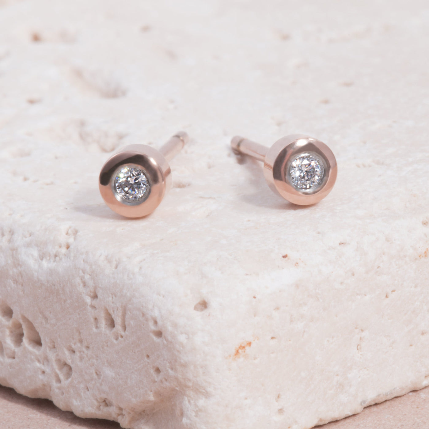 Stainless 3mm round stone stud earrings by Mia Bijoux