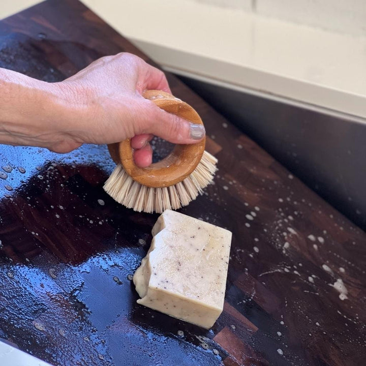 Cutting Board, Cast Iron & Hand Soap by Virginia Boys Kitchens